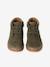 Baskets enfant garçon cuir montantes zippées et élastiquées beige+kaki+marine - vertbaudet enfant 