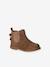 Chaussures premiers pas bébé boots cuir jaune d'or+marron+noir - vertbaudet enfant 
