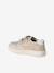 Baskets enfant fille cuir à scratchs beige+jaune d'or+marron+vieux rose - vertbaudet enfant 