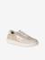 Baskets fille cuir à lacets fermeture zip beige+jaune d'or+marron - vertbaudet enfant 