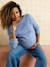 Reversible Front/Back Jumper, Maternity & Nursing BLUE MEDIUM SOLID+old rose - vertbaudet enfant 