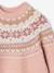 Jacquard knit dress with long sleeves for girls camel+rosy+sage green - vertbaudet enfant 
