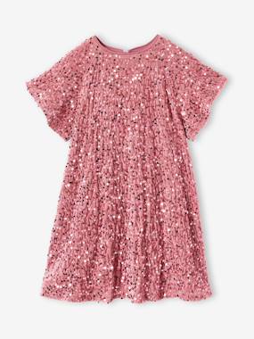 Girl's velvet and sequin dress - vertbaudet enfant