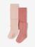 Lot de 2 paires de collants en maille torsadée bébé fille gris chiné+marine+rose pâle - vertbaudet enfant 
