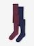 Pack of 2 Pairs of Fancy Knit Tights for Girls navy blue+plum - vertbaudet enfant 