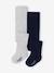 Pack of 2 Pairs of Rib Knit Tights for Baby Girls navy blue+pecan nut - vertbaudet enfant 