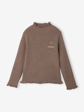 Knitted roll-neck top for girls - vertbaudet enfant -Knitted roll-neck top for girls