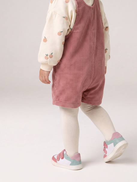 Baby girls sweatshirt and pinafore shorts set old rose - vertbaudet enfant 