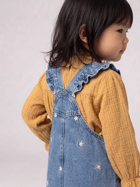 Embroidered blouse for babies ecru+ochre - vertbaudet enfant 