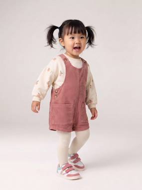 -Baby girls sweatshirt and pinafore shorts set