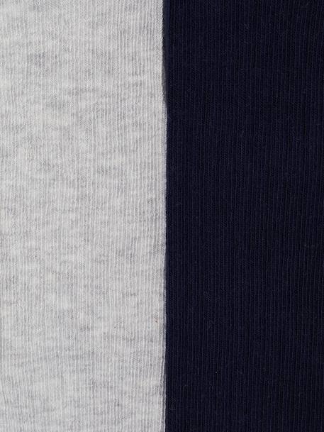 Pack of 2 Pairs of Rib Knit Tights for Baby Girls navy blue+pecan nut - vertbaudet enfant 