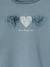 Long Sleeve T-Shirt with Heart in Relief, for Girls blush+ecru+green - vertbaudet enfant 