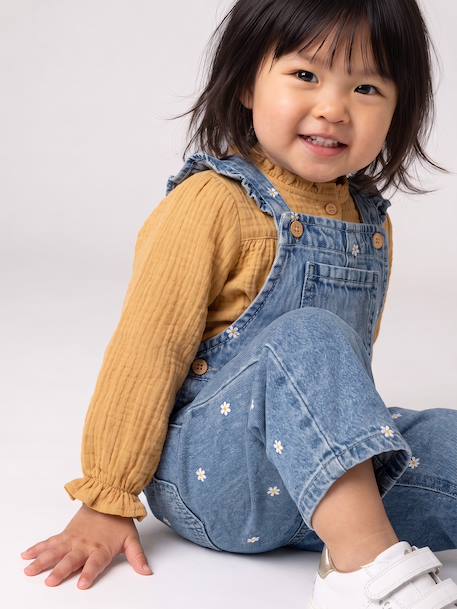 Embroidered blouse for babies ecru+ochre - vertbaudet enfant 