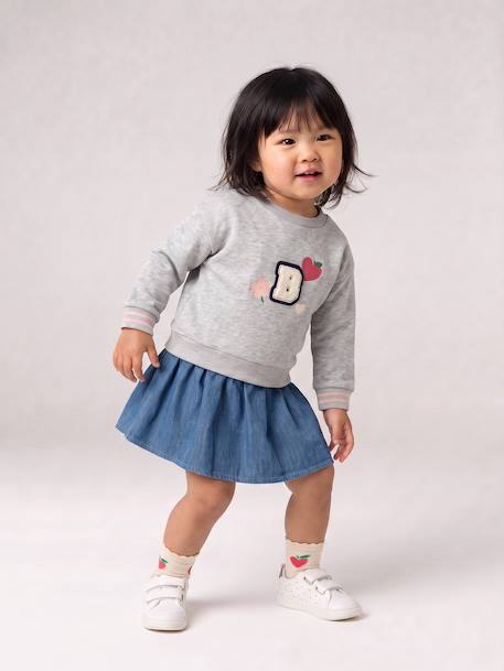 Dress with long sleeves for baby girls stone - vertbaudet enfant 