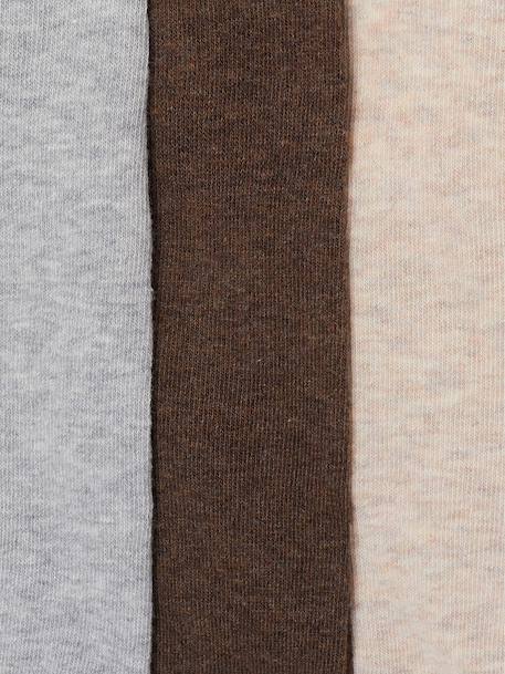 Lot de 3 collants bébé maille beige+Blanc/rose clair/gris chiné+brun+écru+vieux rose - vertbaudet enfant 