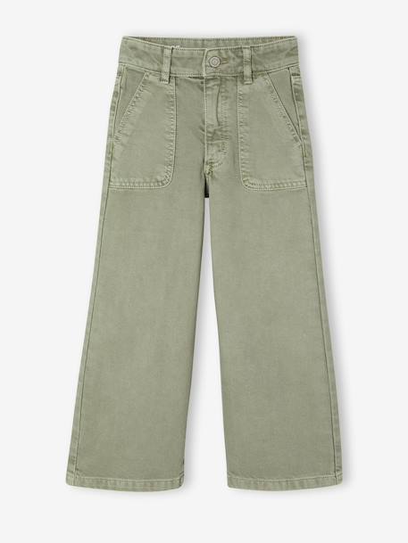 Wide Leg MorphologiK Trousers for Girls coral+grey green+khaki+old rose - vertbaudet enfant 