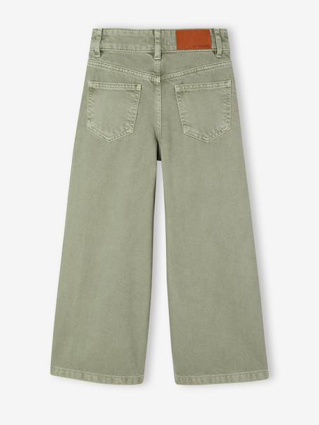 Wide Leg MorphologiK Trousers for Girls coral+grey green+khaki+old rose - vertbaudet enfant 