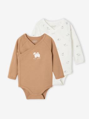 Pack of 2 long-sleeved newborn bodysuits - vertbaudet enfant Pack of 2 long-sleeved newborn bodysuits - vertbaudet enfant