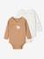 Pack of 2 long-sleeved newborn bodysuits cappuccino+pale pink+sage green - vertbaudet enfant 