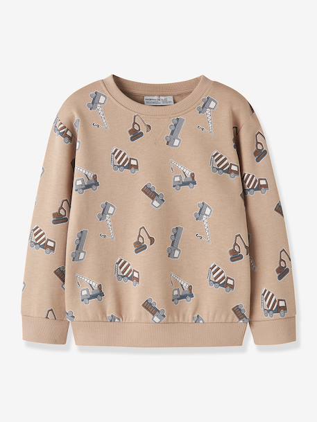 Sweatshirt à motifs garçon name it beige+bleu grisé+olive - vertbaudet enfant 