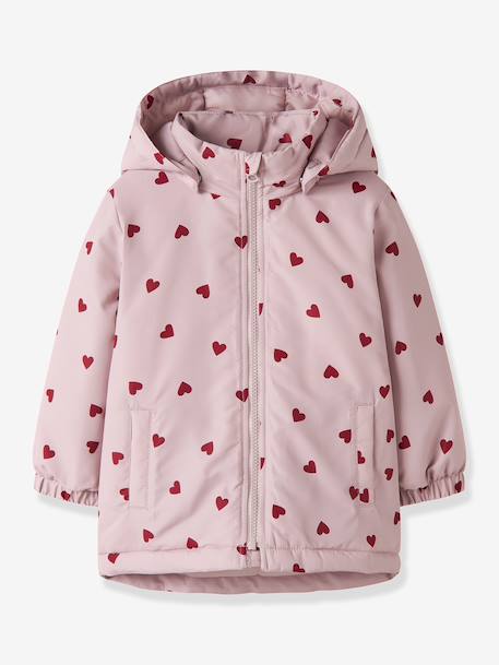 Printed winter jacket Name It for girls mauve+navy blue - vertbaudet enfant 