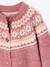 Gilet jacquard fille maille fantaisie fil brillant écru+mauve - vertbaudet enfant 
