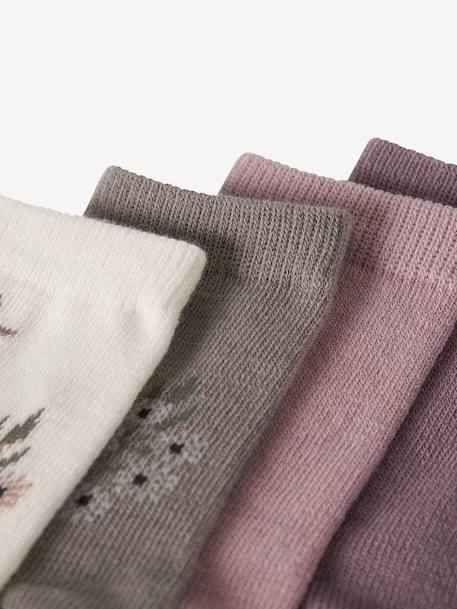 Pack of 4 pairs of merino wool blend socks Name It for girls dusky pink - vertbaudet enfant 