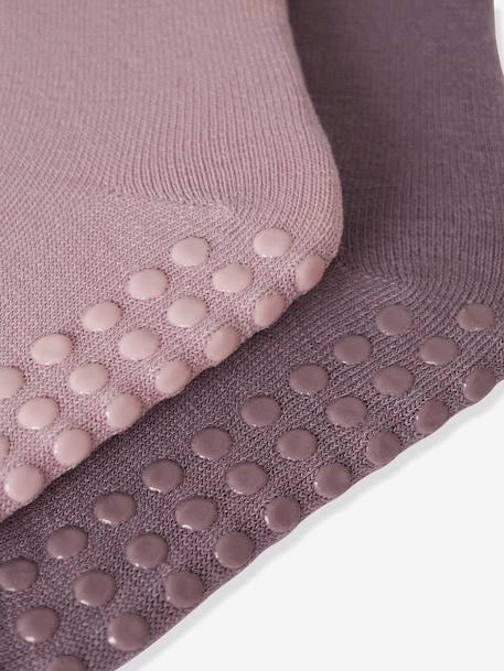 Pack of 2 pairs of non-slip socks in merino wool blend Name It for girls mauve - vertbaudet enfant 