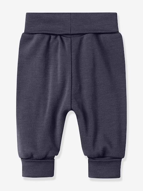Pantalon bébé en laine mérinos name it bleu grisé+gris chiné - vertbaudet enfant 