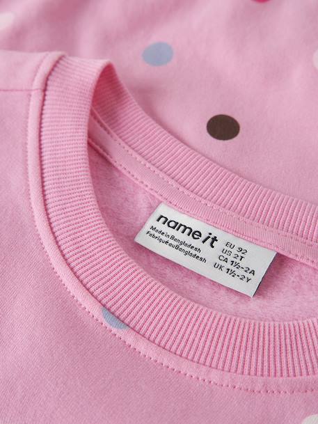 Sweatshirt with all-over print Name It for girls ecru+light pink+sweet pink - vertbaudet enfant 