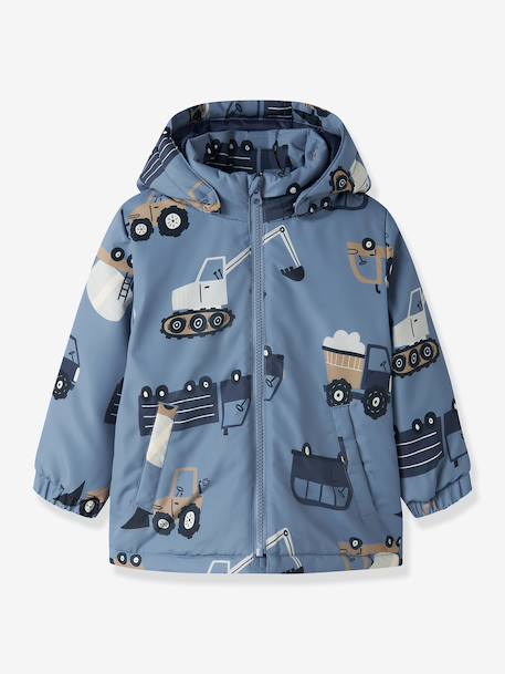 Veste d’hiver imprimée garçon à motifs pelleteuses name it bleu chambray - vertbaudet enfant 