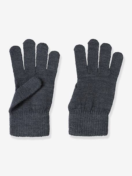 Gants garçon en mélange de laine mérinos name it bleu grisé+gris chiné - vertbaudet enfant 