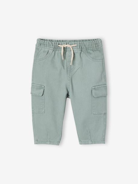 Pantalon balloon bébé garçon vert sauge - vertbaudet enfant 