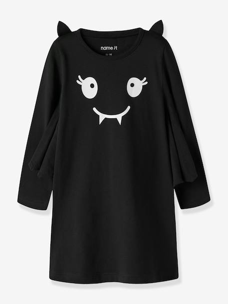 Long-sleeved batwing dress with appliquéd ears Name It for girls black - vertbaudet enfant 