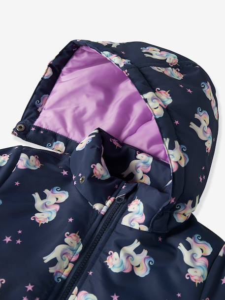 Veste d’hiver imprimée fille name it marine+mauve - vertbaudet enfant 