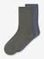 Pack of 2 pairs of non-slip socks in merino wool blend Name It for boys marl green - vertbaudet enfant 