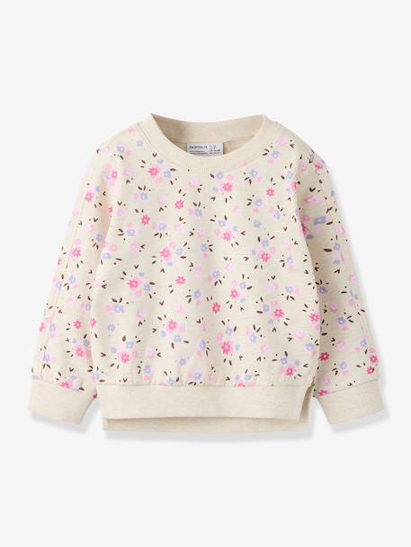 Sweatshirt with all-over print Name It for girls ecru+light pink+sweet pink - vertbaudet enfant 