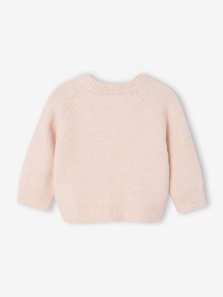 Knit jumper with bows for baby girls rose - vertbaudet enfant 