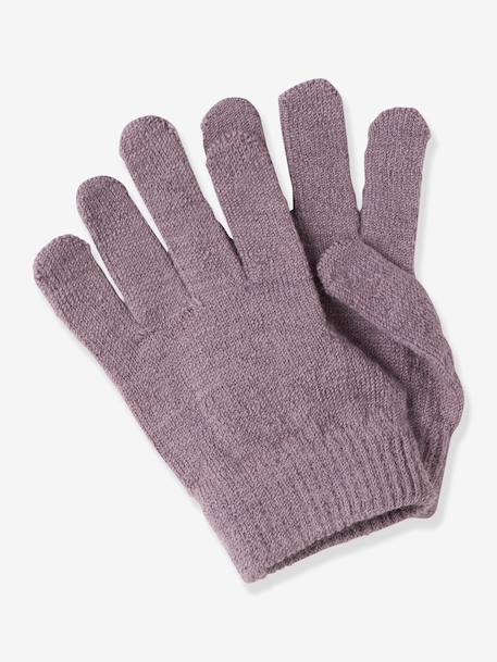 Gloves in merino wool blend Name It for girls dusky pink+twine - vertbaudet enfant 