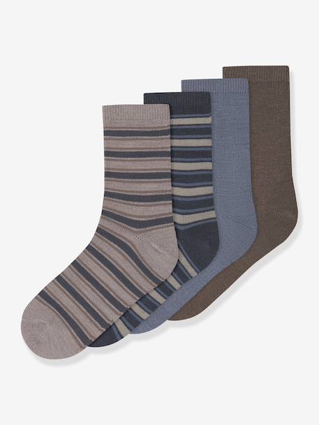 Pack of 4 pairs of socks in merino wool blend Name It for boys multicoloured - vertbaudet enfant 