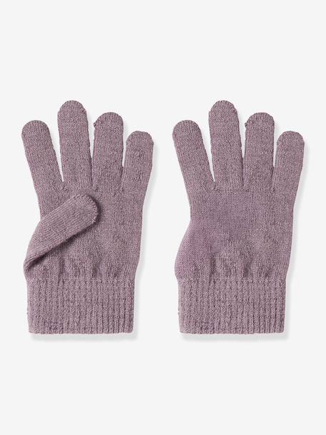 Gloves in merino wool blend Name It for girls dusky pink+twine - vertbaudet enfant 
