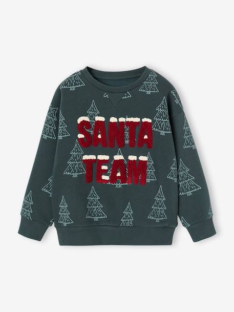 Christmas sweatshirt for boys dark green - vertbaudet enfant 