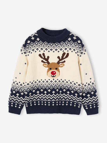 Pull de Noël garçon marine - vertbaudet enfant 