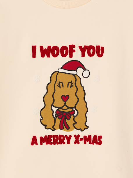Women's Christmas sweatshirt Family Capsule vanilla - vertbaudet enfant 