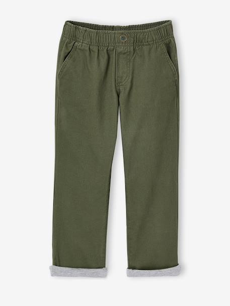 Wide-leg trousers for boys khaki+night blue - vertbaudet enfant 
