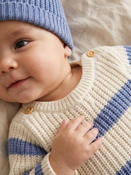 3-piece knitwear set for newborn boys blue - vertbaudet enfant 