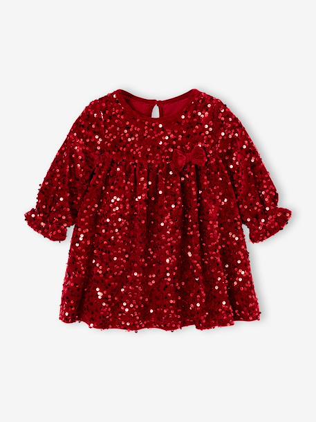 Robe bébé fille manches longues rouge - vertbaudet enfant 