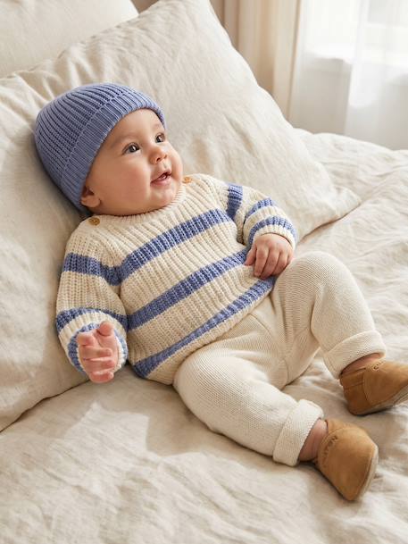 3-piece knitwear set for newborn boys blue - vertbaudet enfant 