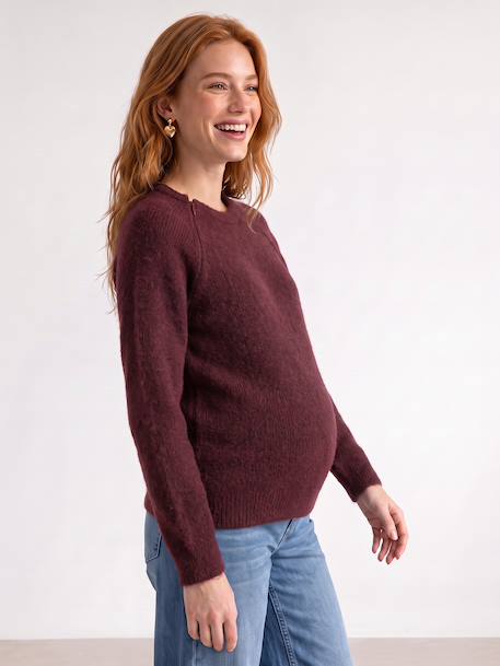 Pull grossesse et allaitement bordeaux+kaki - vertbaudet enfant 