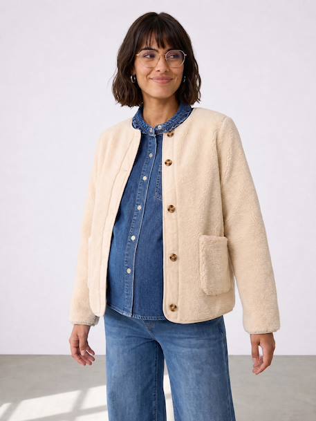 Maternity jacket with an adaptable fit ecru - vertbaudet enfant 